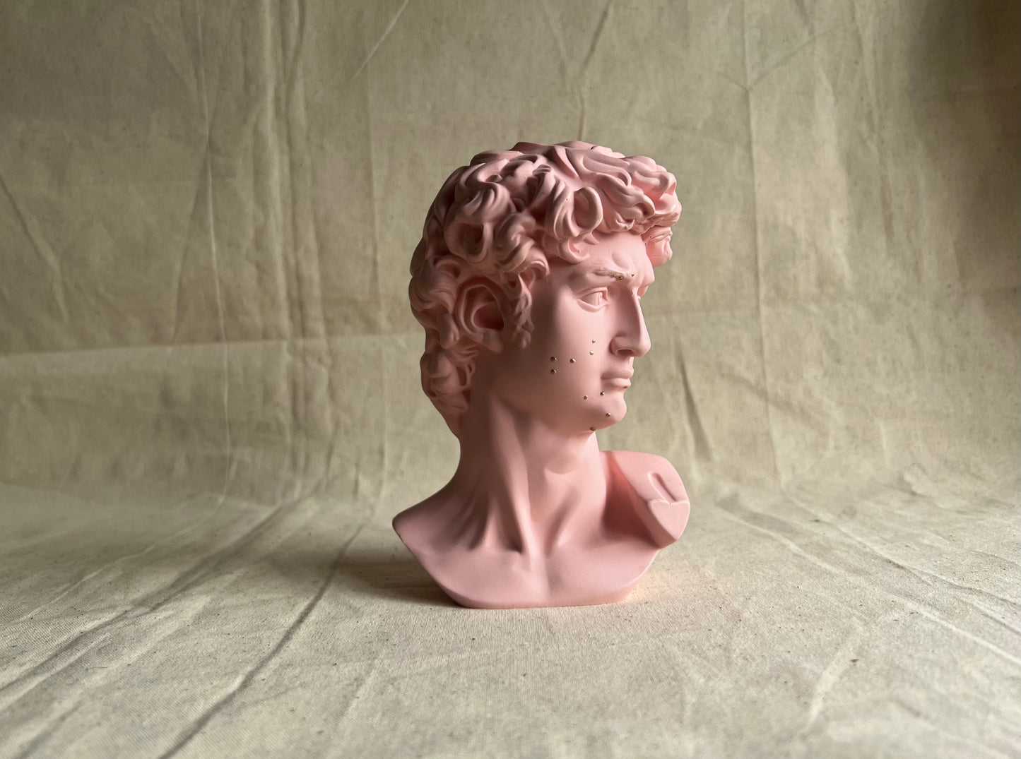 David's bust with acne