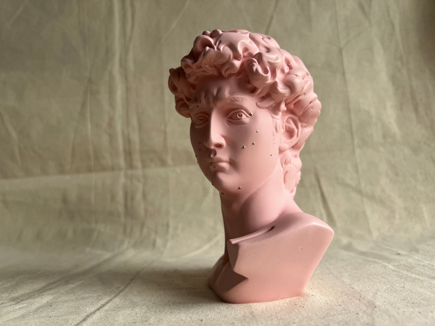 David's bust with acne