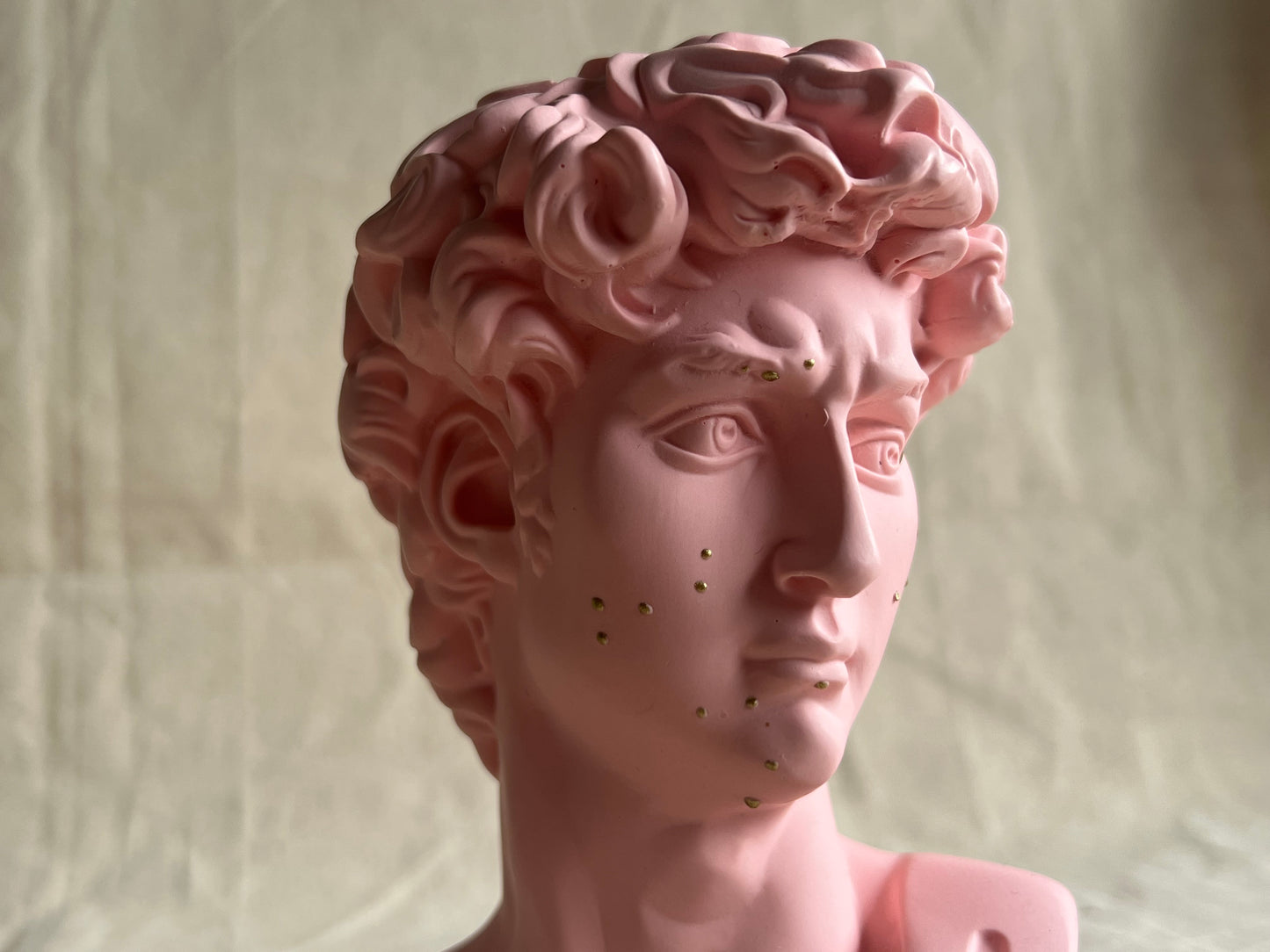 David's bust with acne