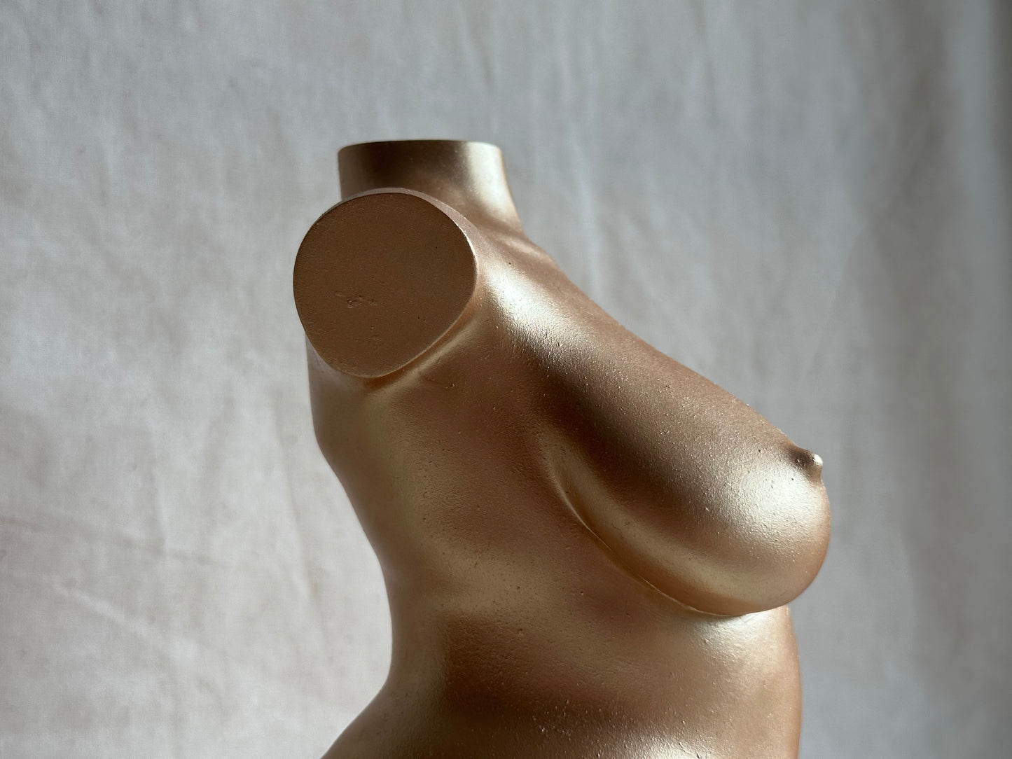 LARGE 8 inch plus size body sculpture in gold