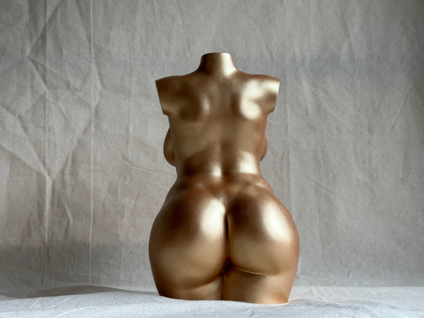 LARGE 8 inch plus size body sculpture in gold