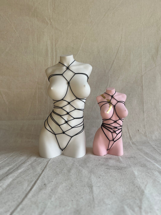 LARGE 8 inch big breast body sculpture with shibari