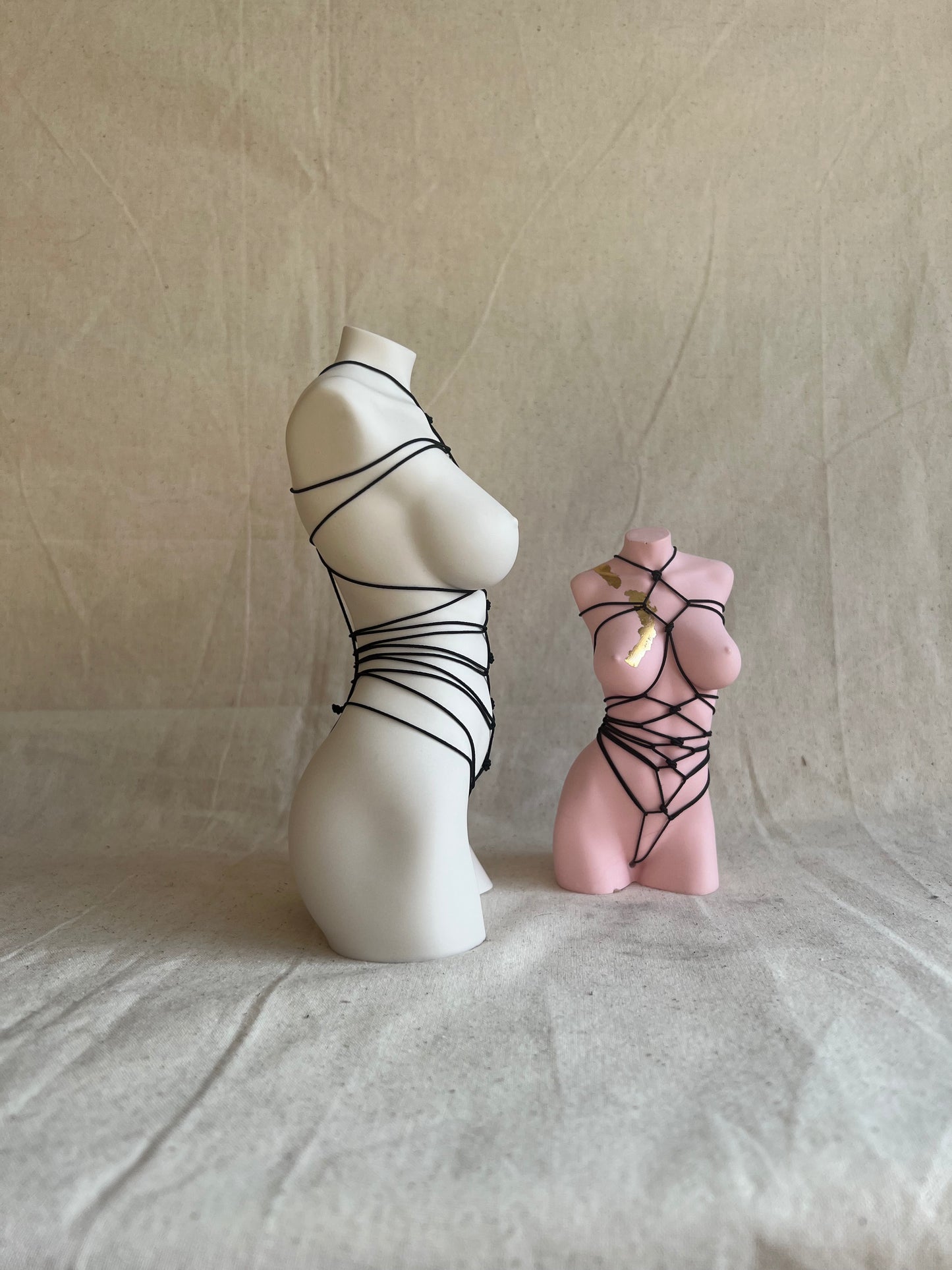 LARGE 8 inch big breast body sculpture with shibari