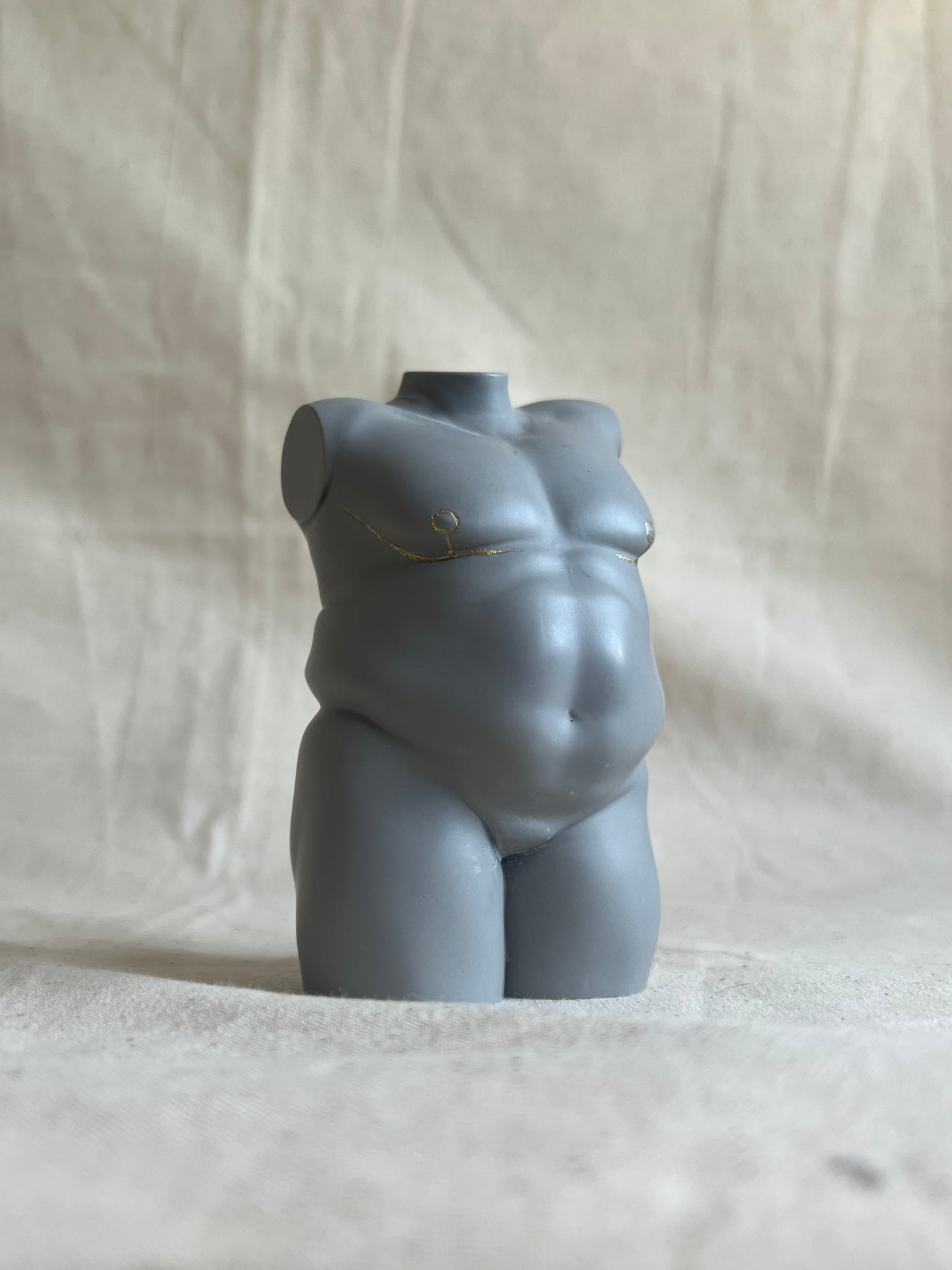 transgender plus size body sculpture with mastectomy scars [4 inch]