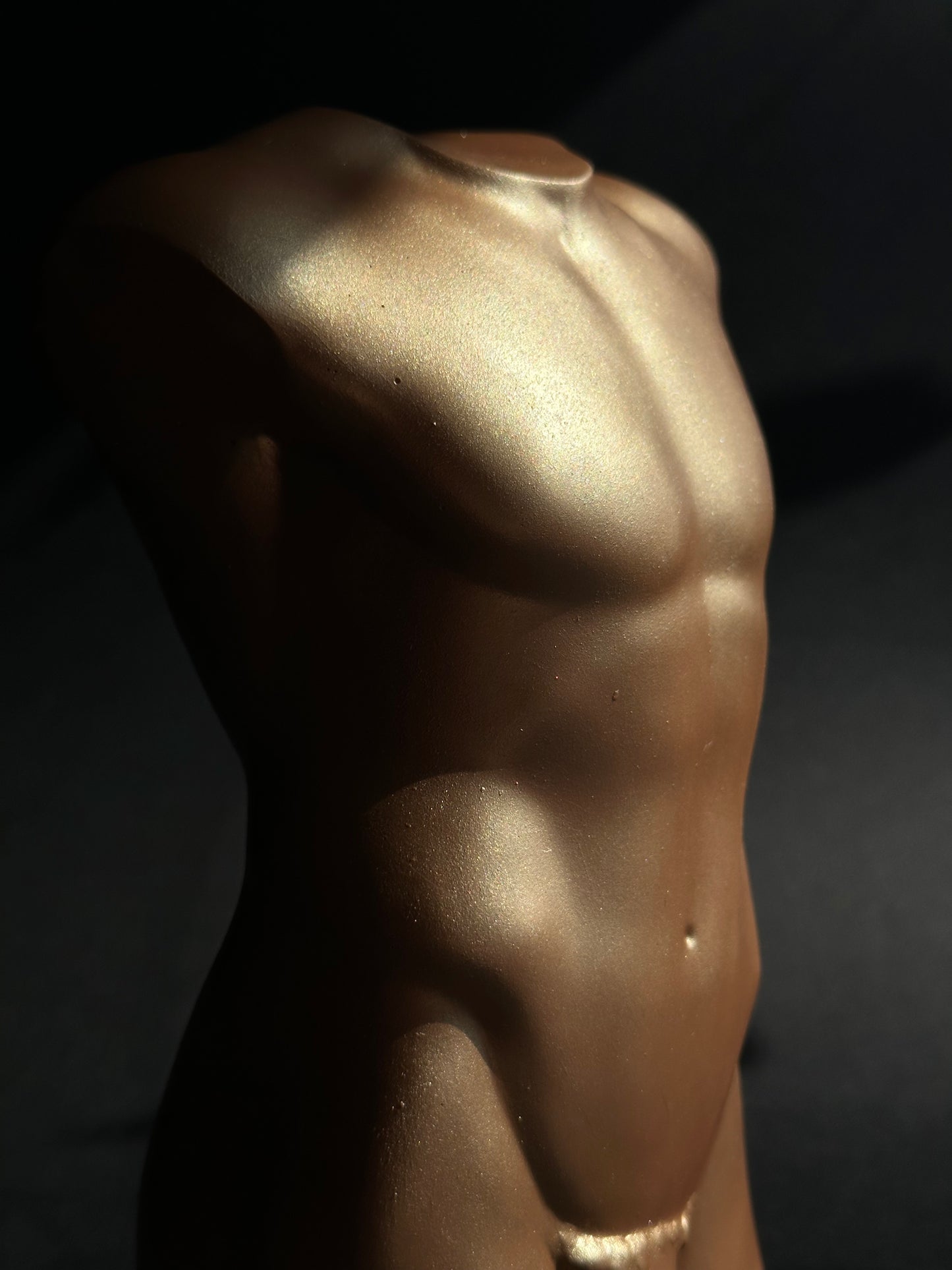 LARGE 8 inch male body sculpture in gold