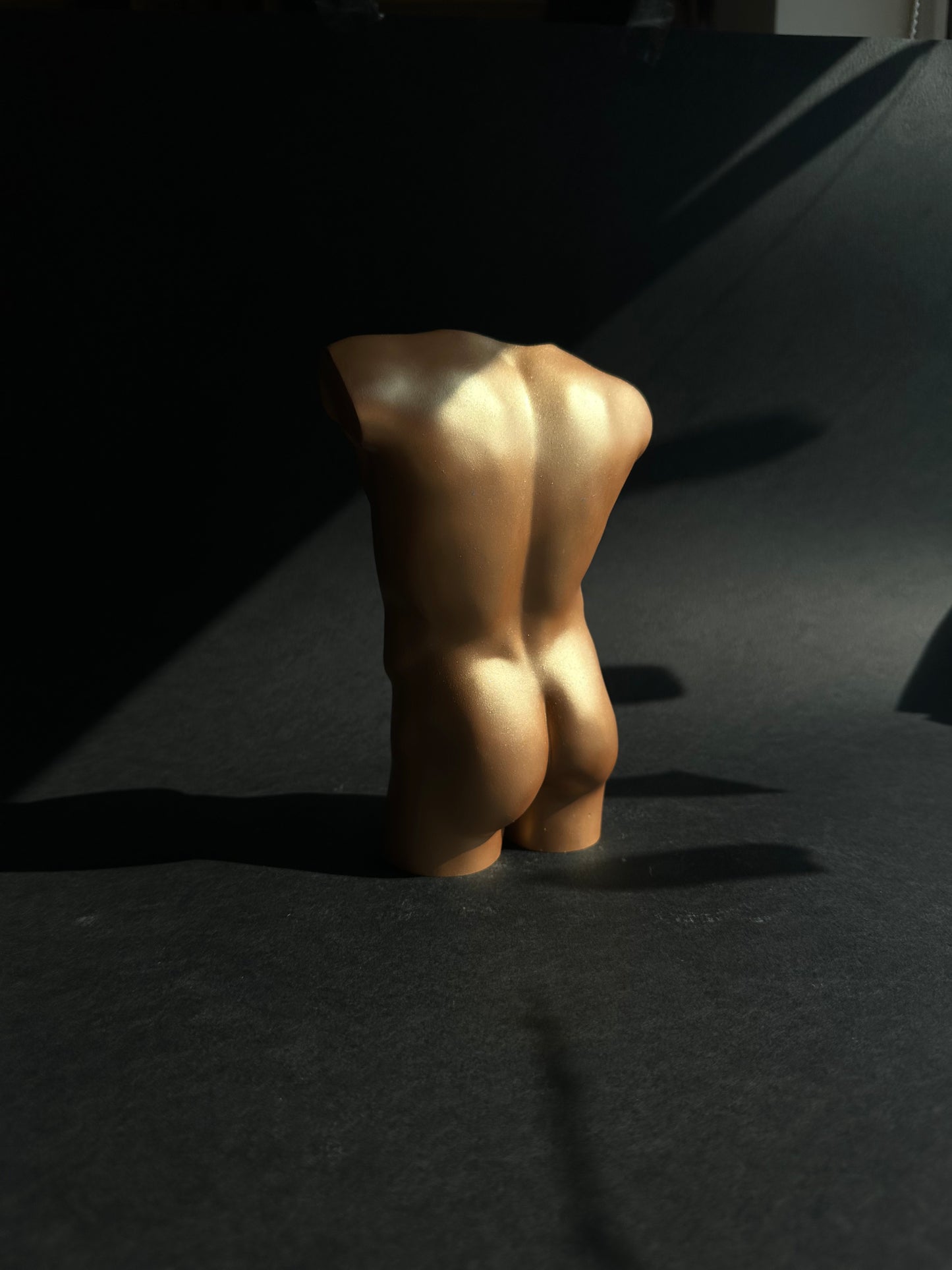 LARGE 8 inch male body sculpture in gold