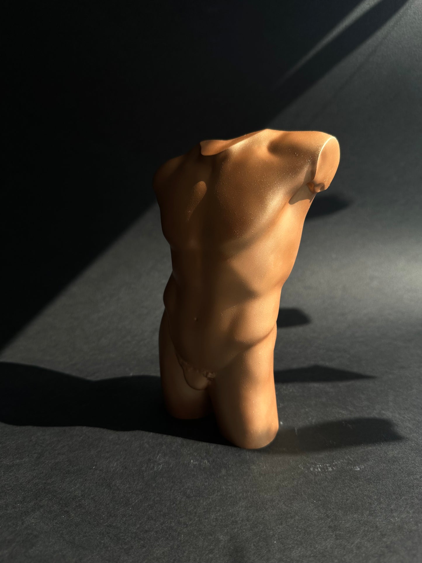 LARGE 8 inch male body sculpture in gold