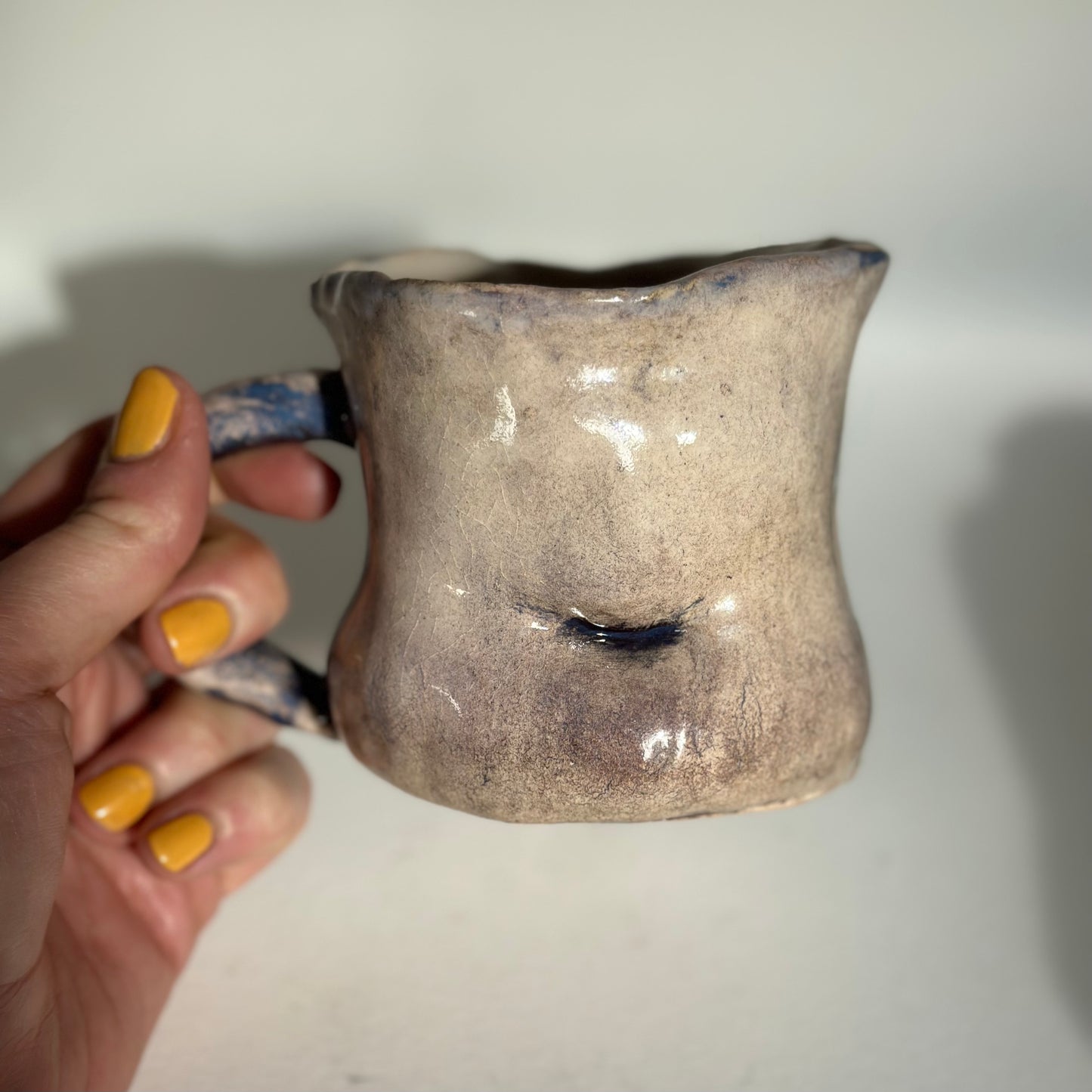 ceramic belly mug, handmade cup, 250 ml, unique gift, tea coffee lover, quirky present