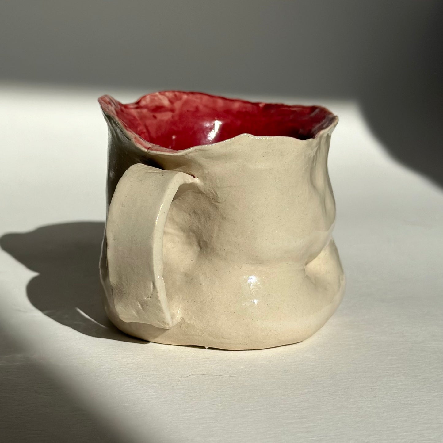 small ceramic cup, belly shaped mug, unique pottery, gift, body positive, normative, 100 ml