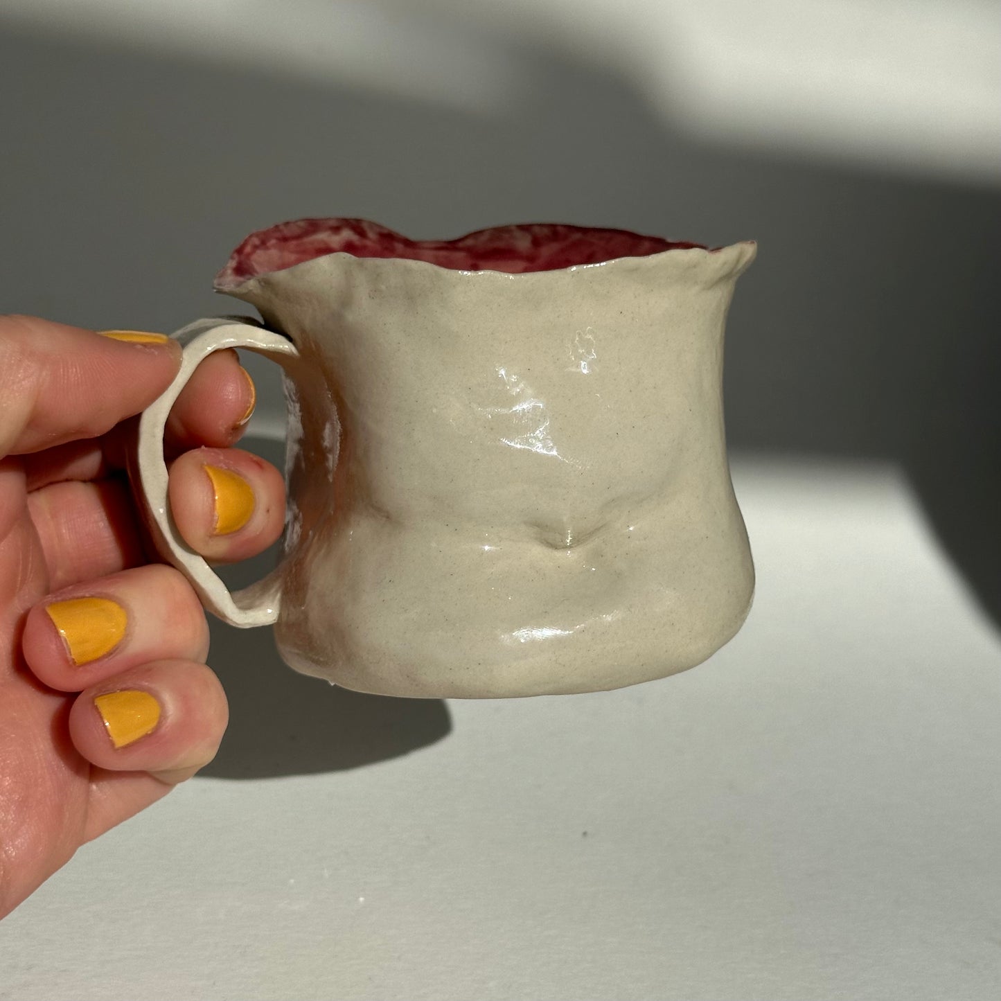 small ceramic cup, belly shaped mug, unique pottery, gift, body positive, normative, 100 ml