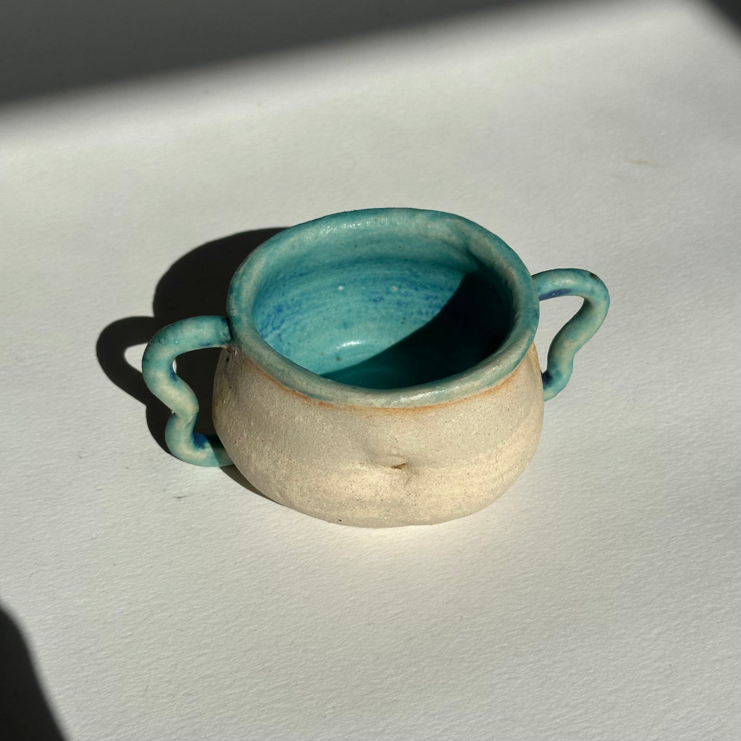 ceramic cup with two handles , belly shaped mug, unique pottery, gift, body positive, normative, 150 ml