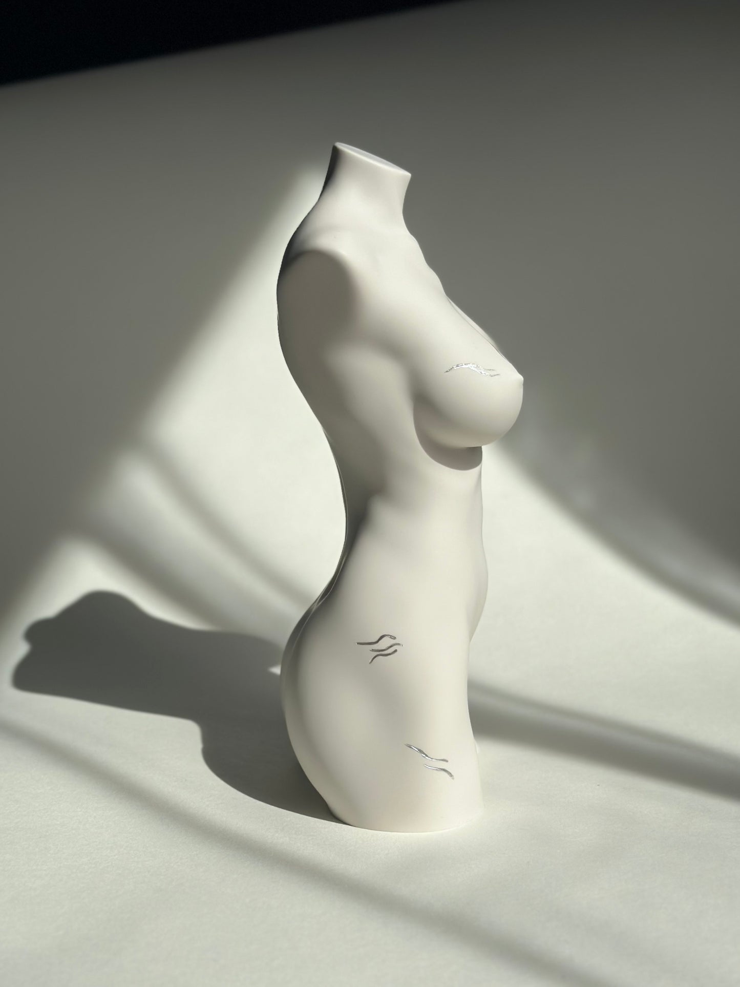 LARGE 8 inch big breast body sculpture with stretch marks - ready to ship