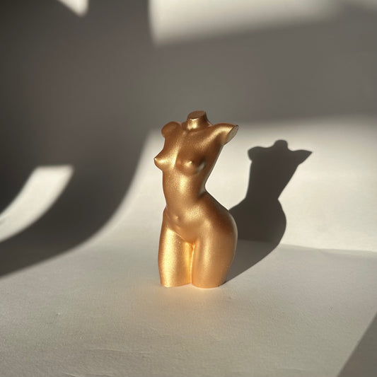 small breast body sculpture in gold [4 inch]