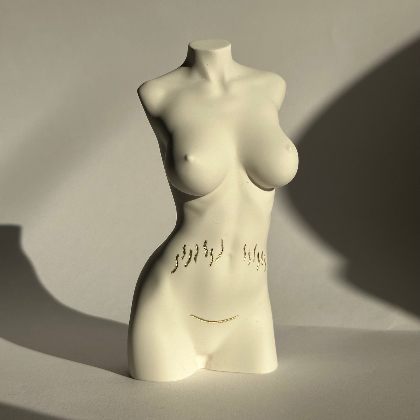 big breast body sculpture with c section scar & stretch marks [5 inch] - ready to ship