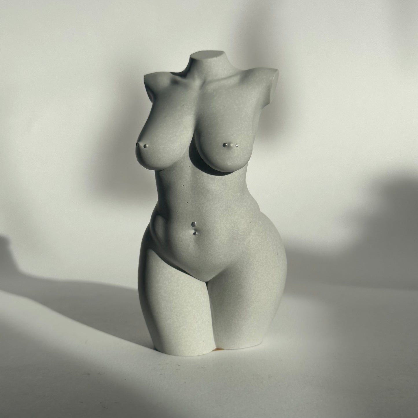 nipple + belly button piercing curvy body sculpture [4 inch] - ready to ship