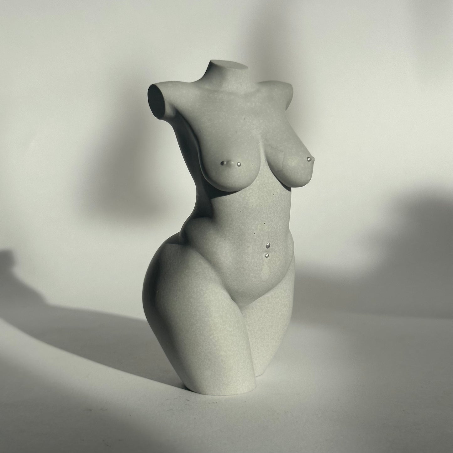 nipple + belly button piercing curvy body sculpture [4 inch] - ready to ship