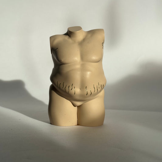 plus size male body sculpture with stretch marks [4 inch] - ready to ship