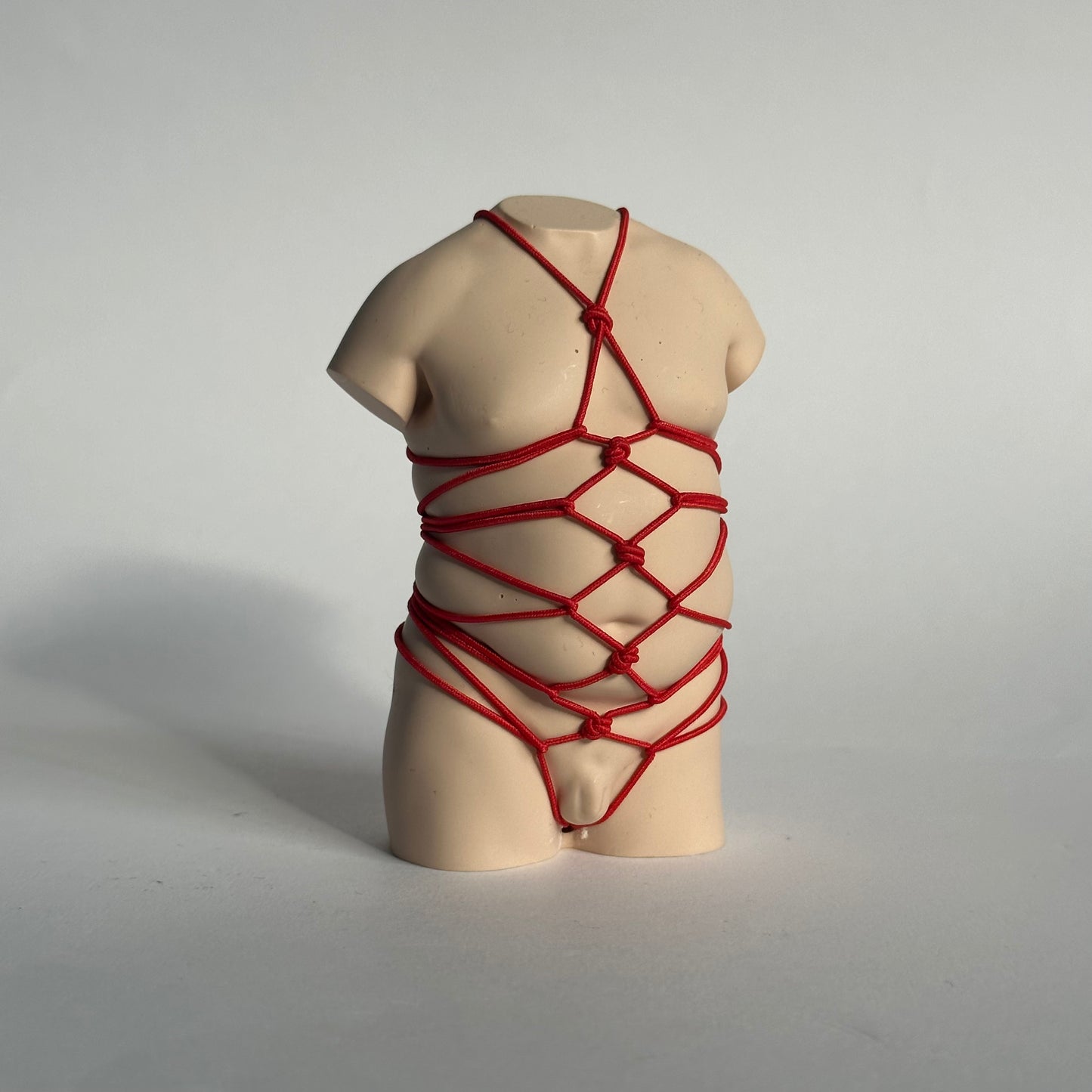 plus size male body sculpture with shibari [4 inch] - ready to ship