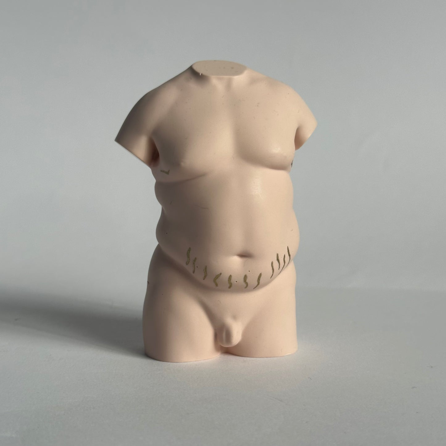 plus size male body sculpture with stretch marks [4 inch] - ready to ship