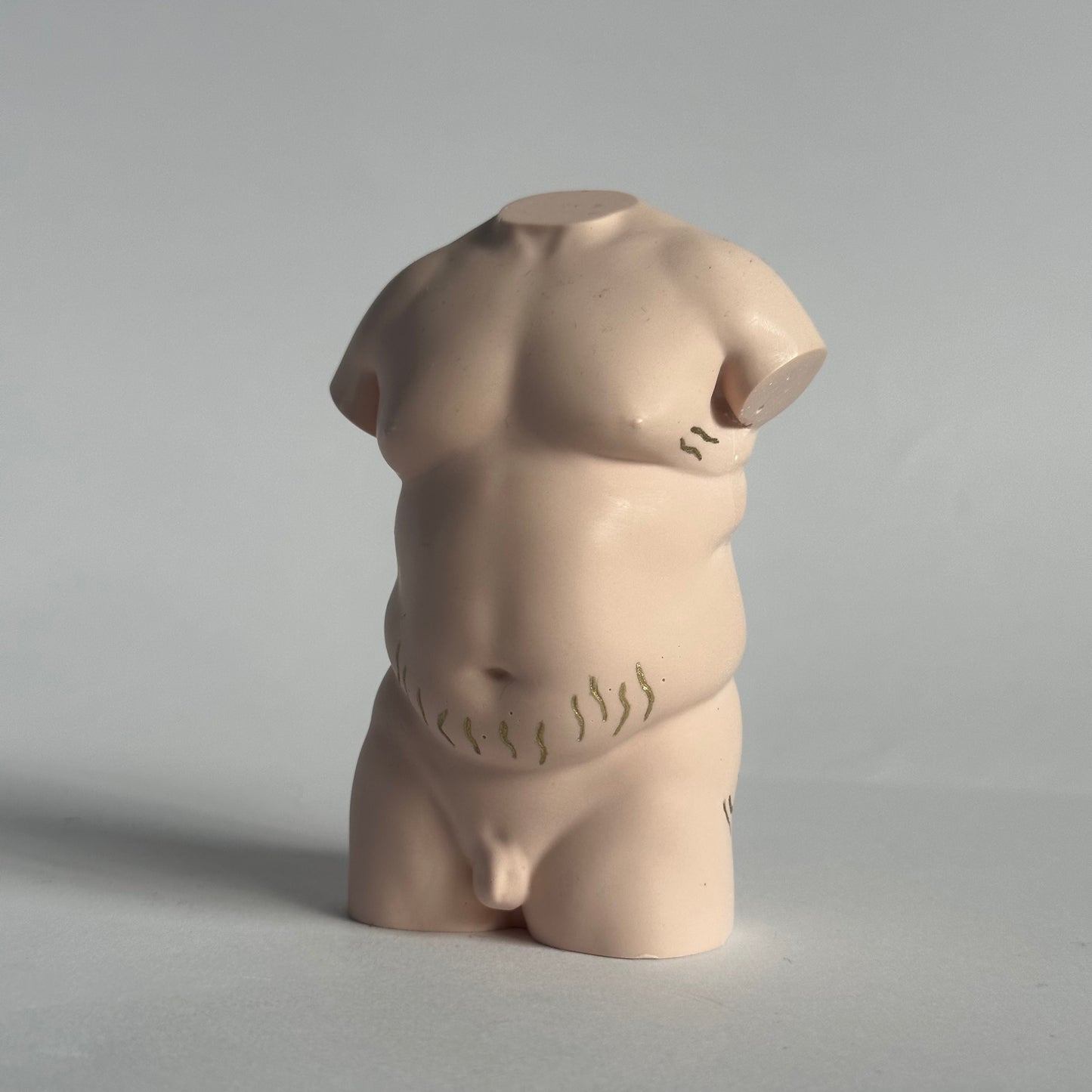 plus size male body sculpture with stretch marks [4 inch] - ready to ship