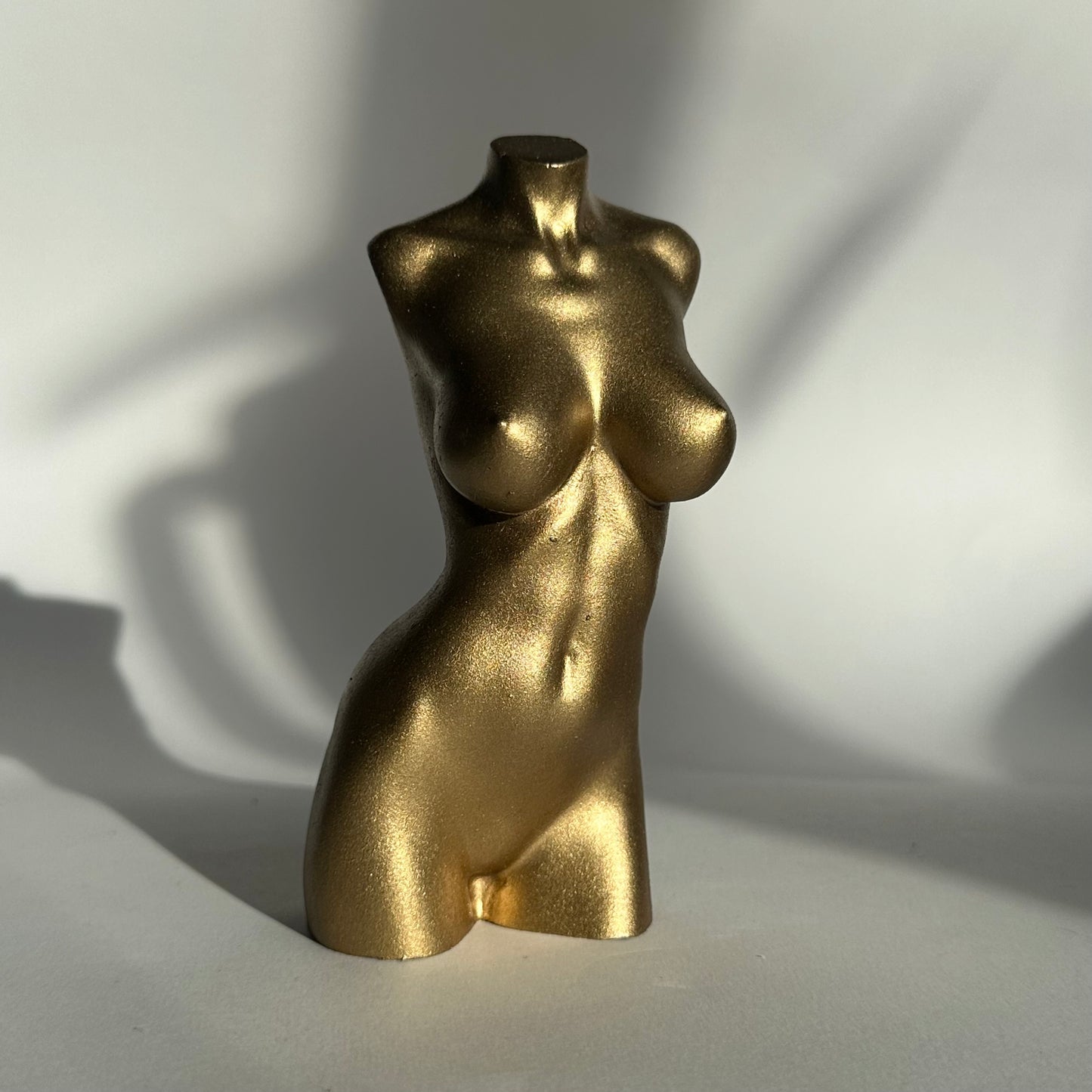 big breast female body sculpture in gold [5 inch] - ready to ship