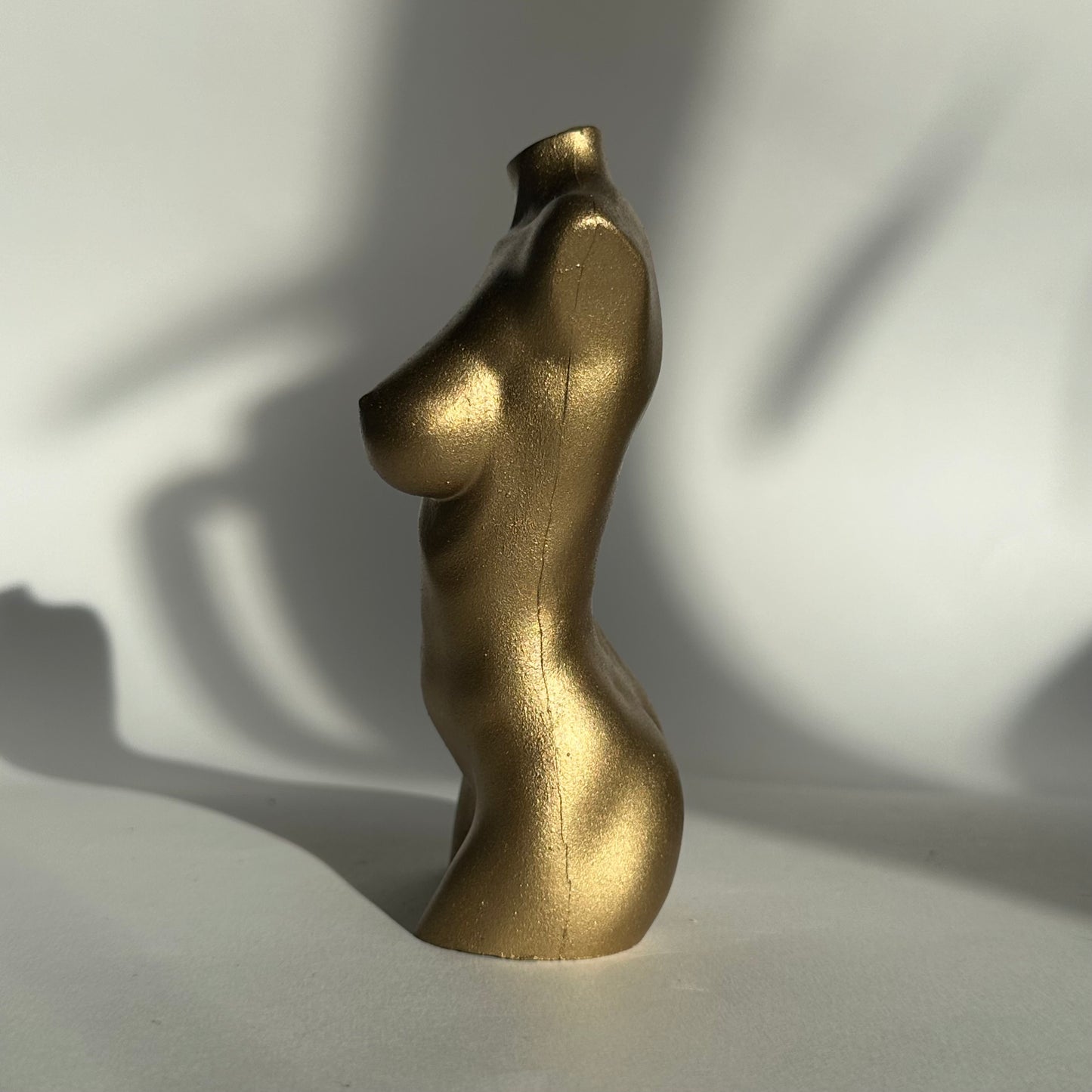 big breast female body sculpture in gold [5 inch] - ready to ship