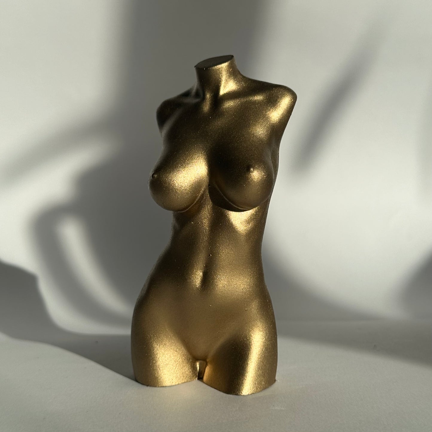 big breast female body sculpture in gold [5 inch] - ready to ship