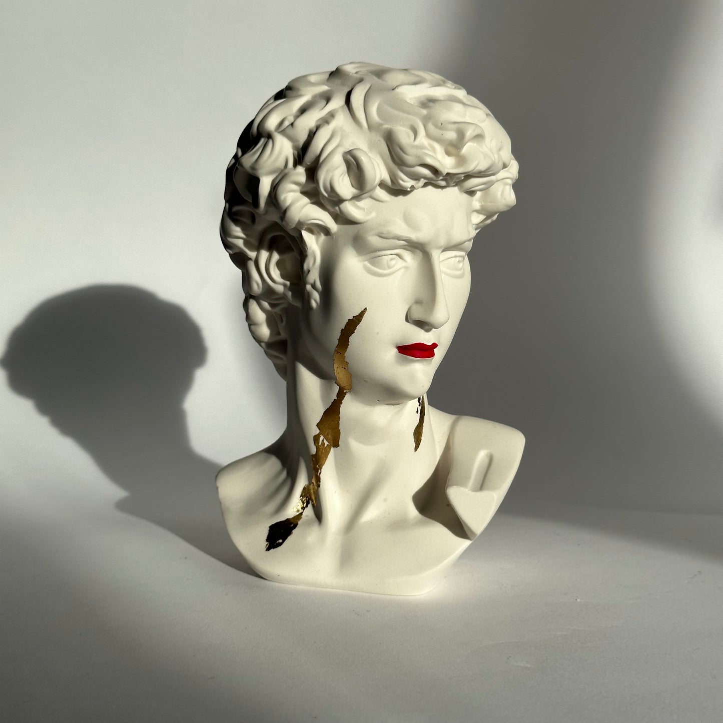 David's bust with red lipstick - ready to ship