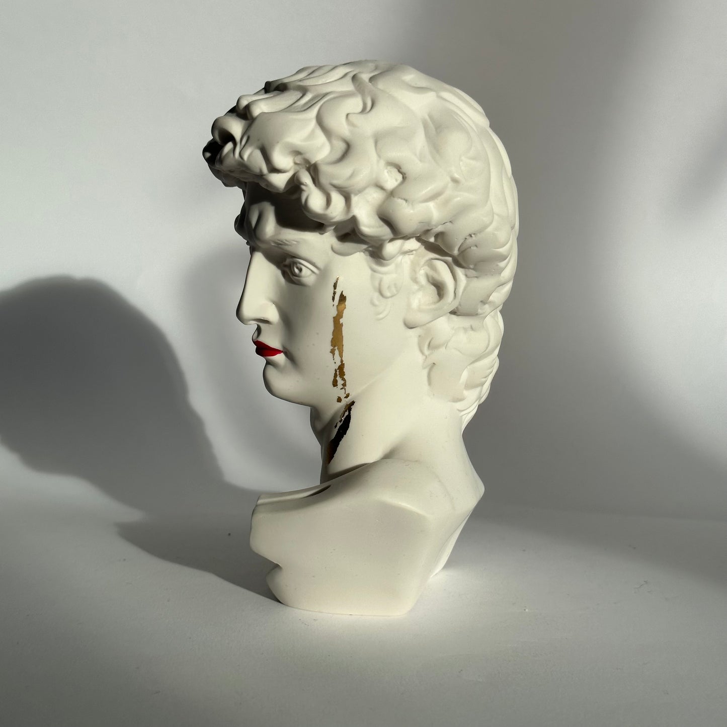 David's bust with red lipstick - ready to ship