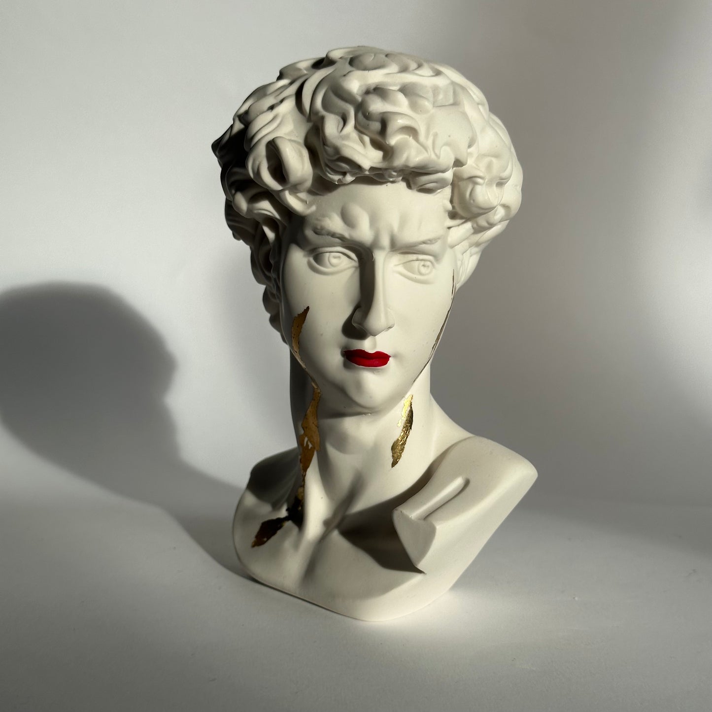 David's bust with red lipstick - ready to ship