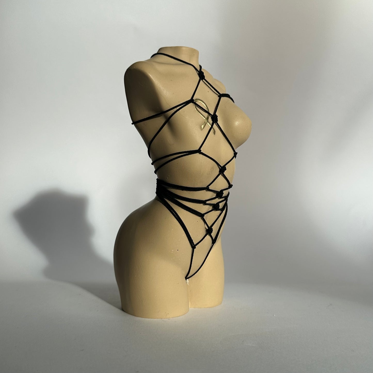 breast cancer awareness body sculpture with shibari [6 inch] - ready to ship