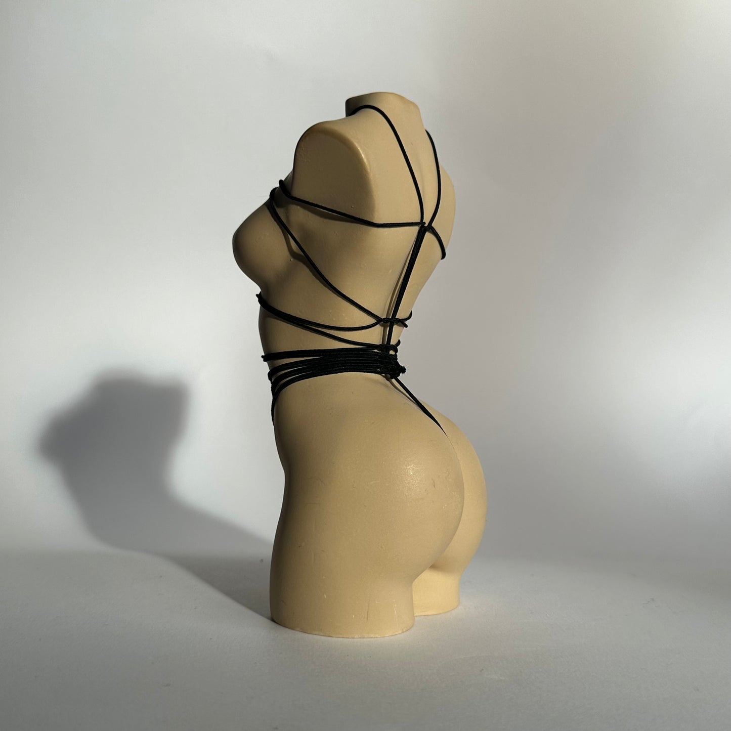 breast cancer awareness body sculpture with shibari [6 inch] - ready to ship