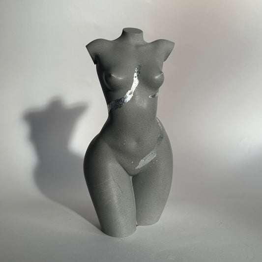 LARGE 8 inch small breast body sculpture with flakes - ready to ship