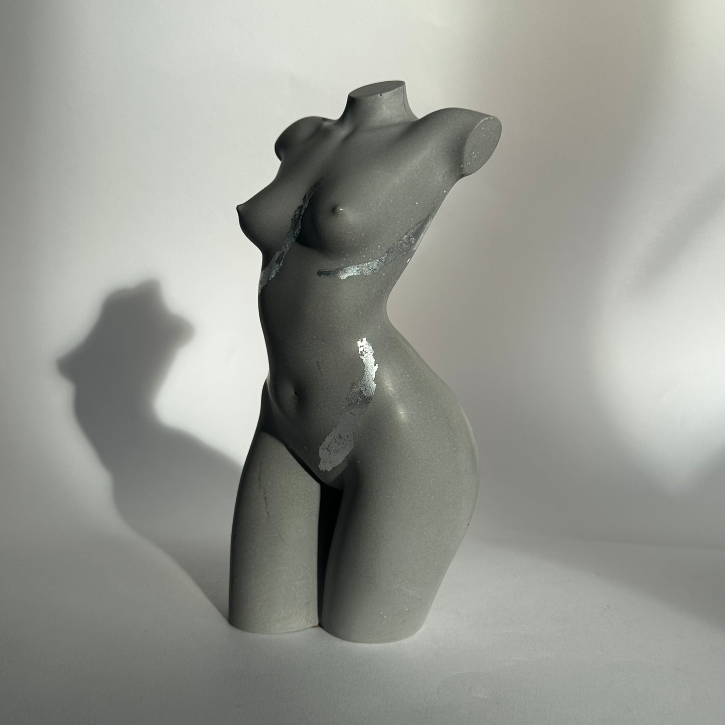 LARGE 8 inch small breast body sculpture with flakes - ready to ship