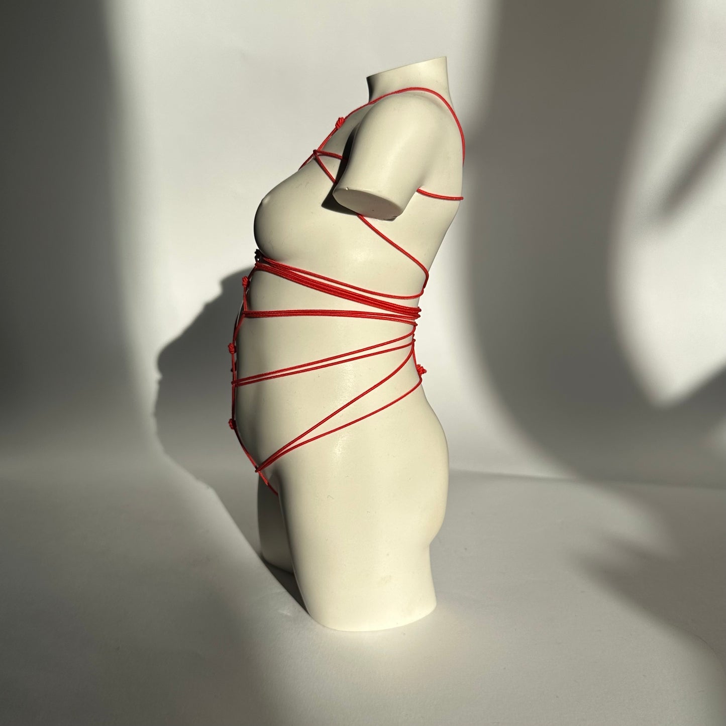 LARGE 8 inch curvy sculpture with shibari - ready to ship