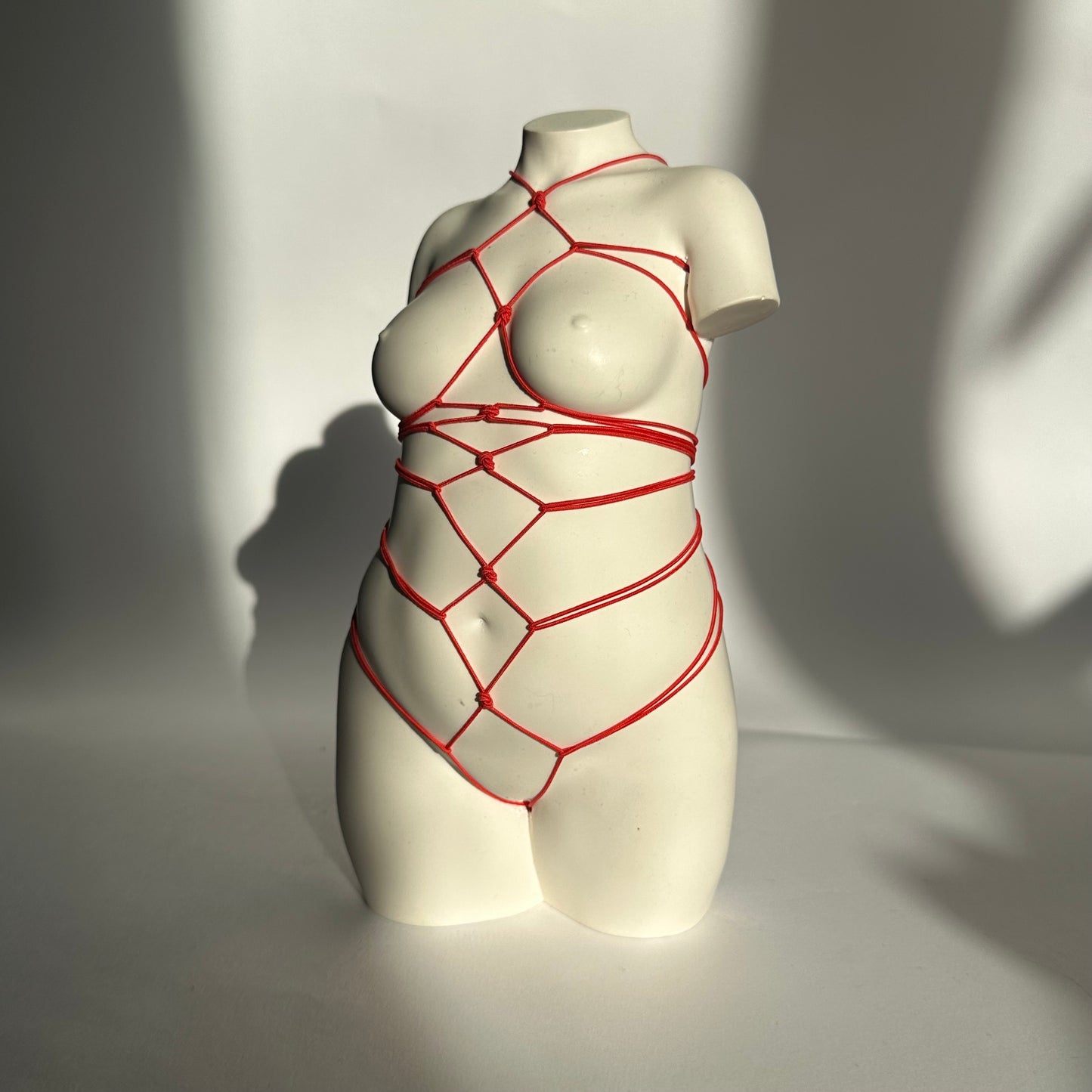 LARGE 8 inch curvy sculpture with shibari - ready to ship