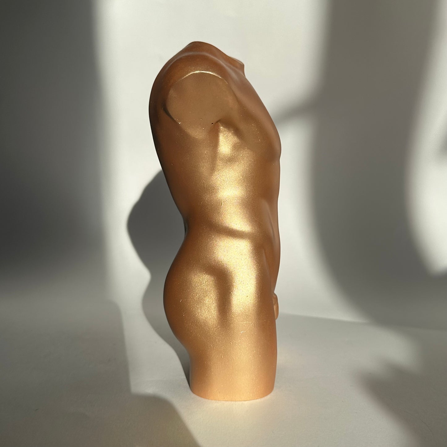 LARGE 8 inch male body sculpture in gold - ready to ship