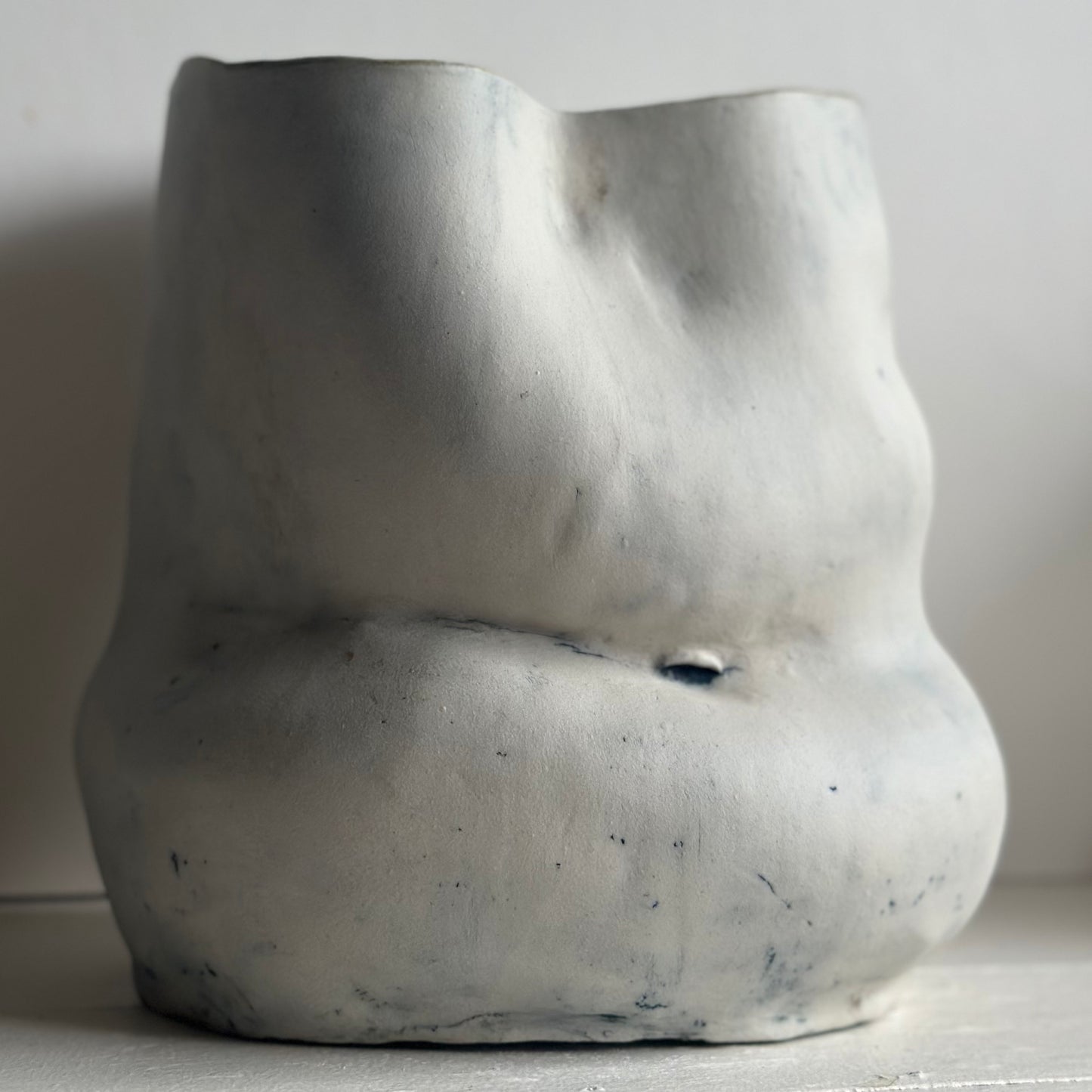 Big belly ceramic sculpture vase