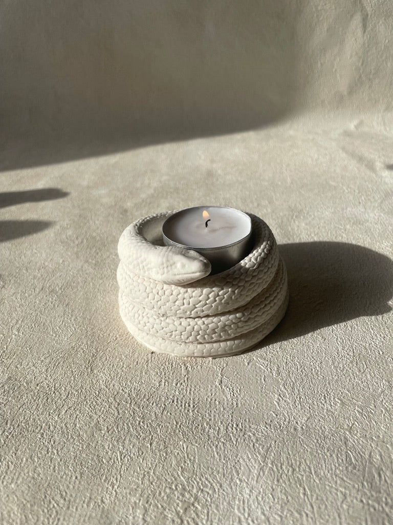 snake tea light holder