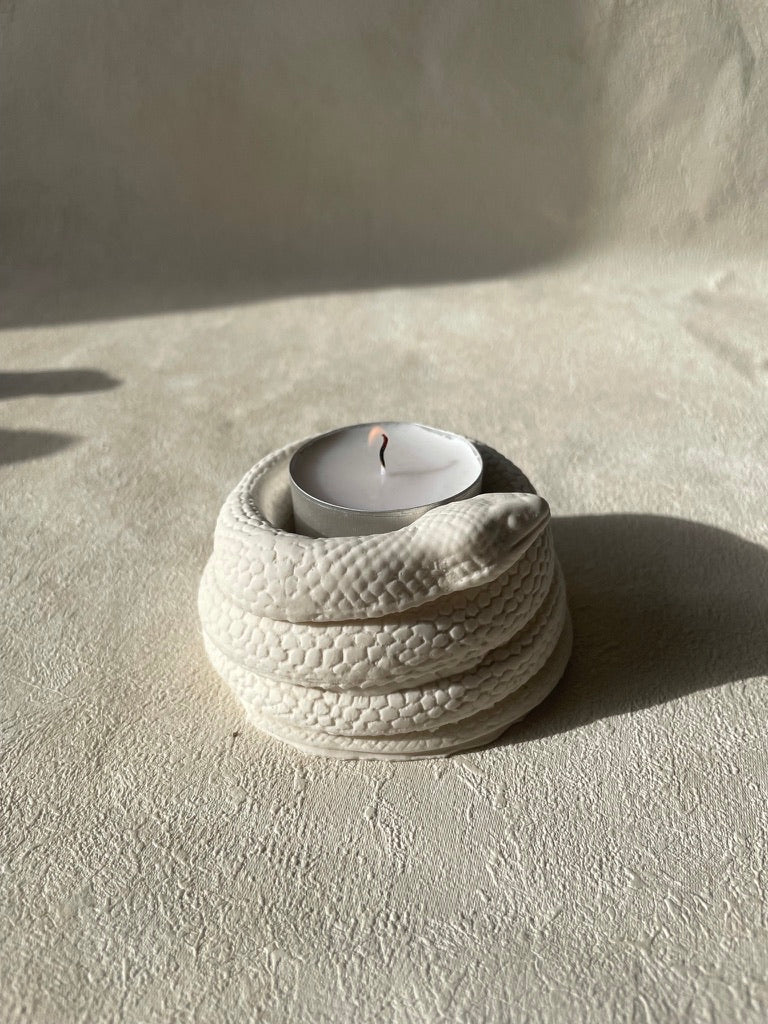 snake tea light holder